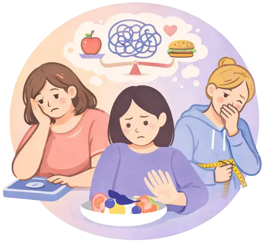 Illustrazione: team medico e percorso di cura